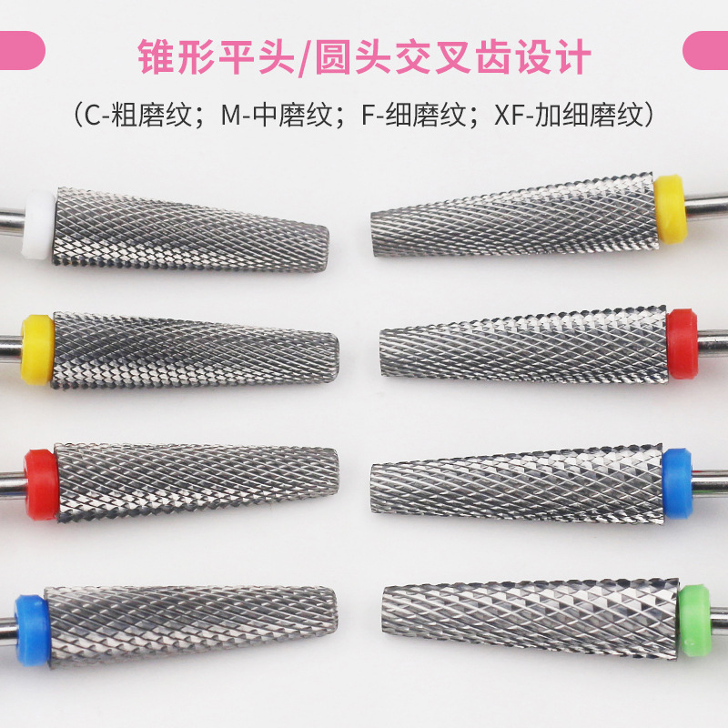Alta calidad ultra larga cónica de acero de tungsteno cabeza de molienda de uñas cabeza de molienda cilíndrica ultra larga remoción rápida de uñas