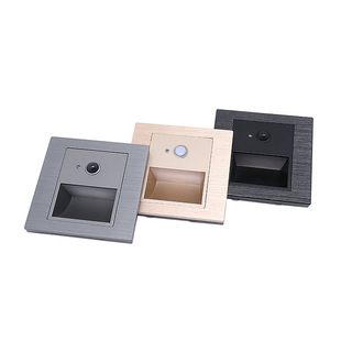 Wide-Beam Brushed Aluminum Footlight Sensor Walkway Corner Recessed 86-Box Universal Night Light Smart Home Lantern