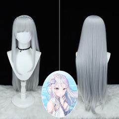 漂藝 ゼロから始める異世界生活 エミリア・ヤ コスプレウィッグ 1.0m ロングストレートヘア 在庫あり