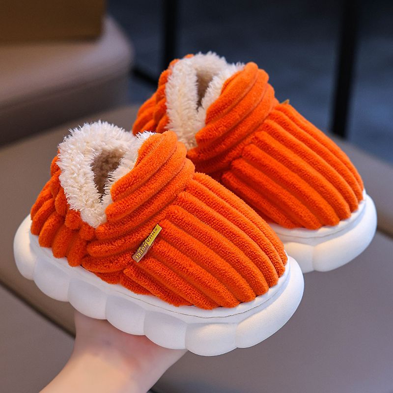 Otoño y invierno bolsas de niños zapatos de algodón de talón 2024 nuevo calentamiento y terciero en el hogar fondo grueso para hombres y mujeres, zapatillas de algodón de lana antideslizante