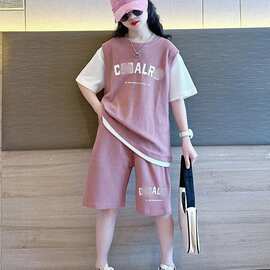 女童夏装套装2026新款儿童夏季短裤洋气时髦童装衣服大童运动套装