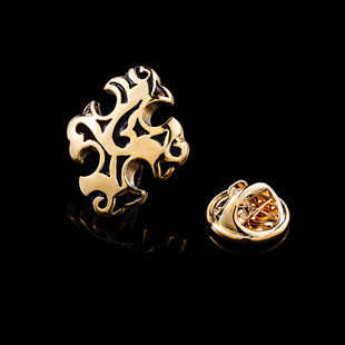 Men's brooch corsage retro gold suit retro badge collar pin European and American hipster badge jewelry