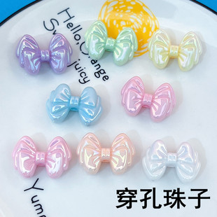 Electroplated Perforated Uv Three-Layer Bow Tie Pendant Bracelet Keychain DIY Acrylic Accessory Parts