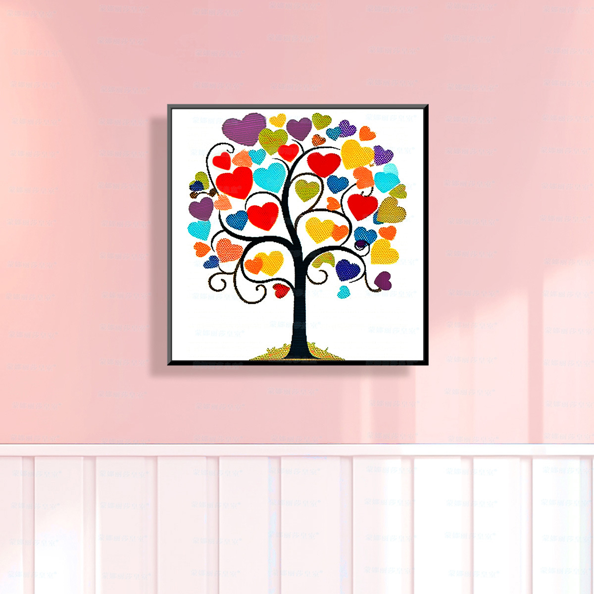 Mona Lisa real bordado cruzado árbol de amor 2026 nueva pieza pequeña simple fresca encantadora sala de estar bordado a mano image 6