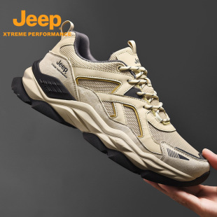 Jeep Jeep autumn and winter outdoor non-slip wear-resistant hiking shoes men's anti-collision shock-absorbing hiking shoes comfortable grip sneaker