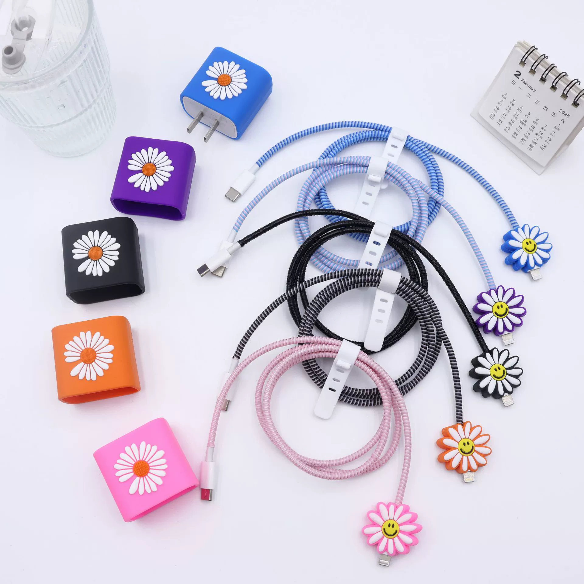 Защитный чехол для зарядного устройства Love Daisy, подходит для Apple, защитный чехол для зарядной головки 18/20 Вт, предотвращает разрушение кабеля передачи данных