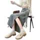 National Style Split Skirt Women's 2025 New Summer High Waist Slimming Strap Design Sense New Chinese Denim Long Skirt