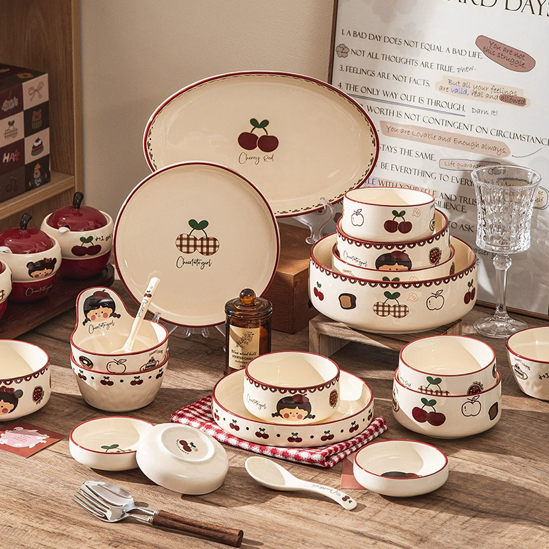 Ретро-ягодные мультяшные блюда для девочек, бытовая посуда, милая керамическая дорогая посуда, подарки на день рождения для лучших подруг