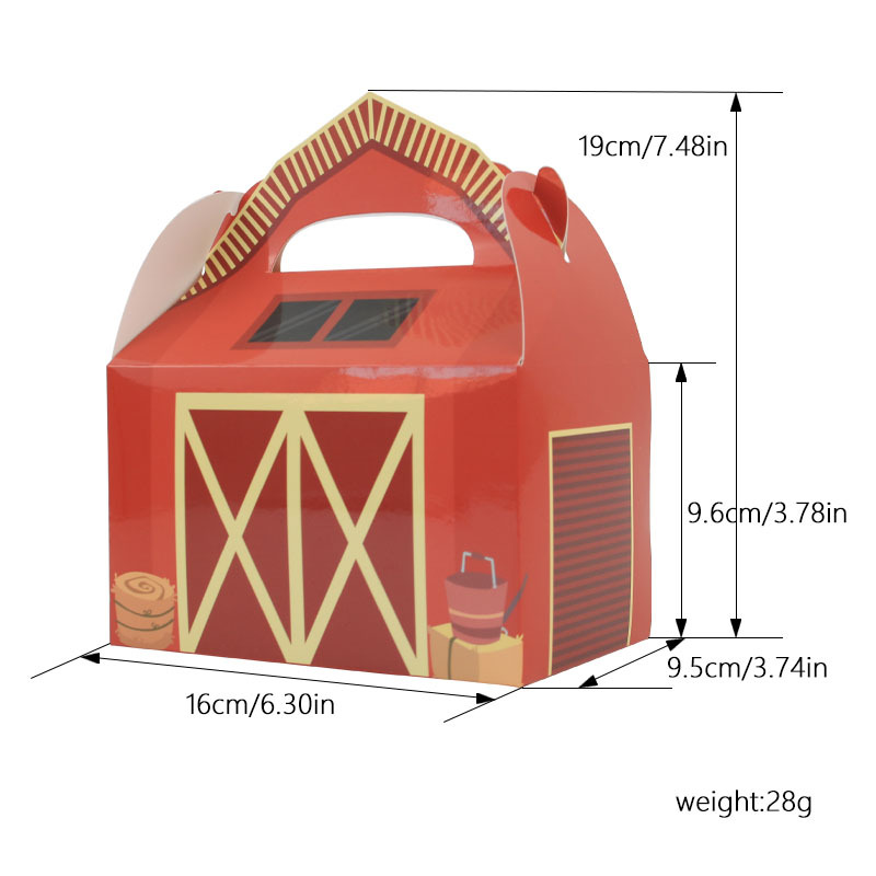 Nuevo animal caja portátil caja de pastel grande granja pequeño animal mano llevar caja de dulces fondo cuadrado occidental punto caja