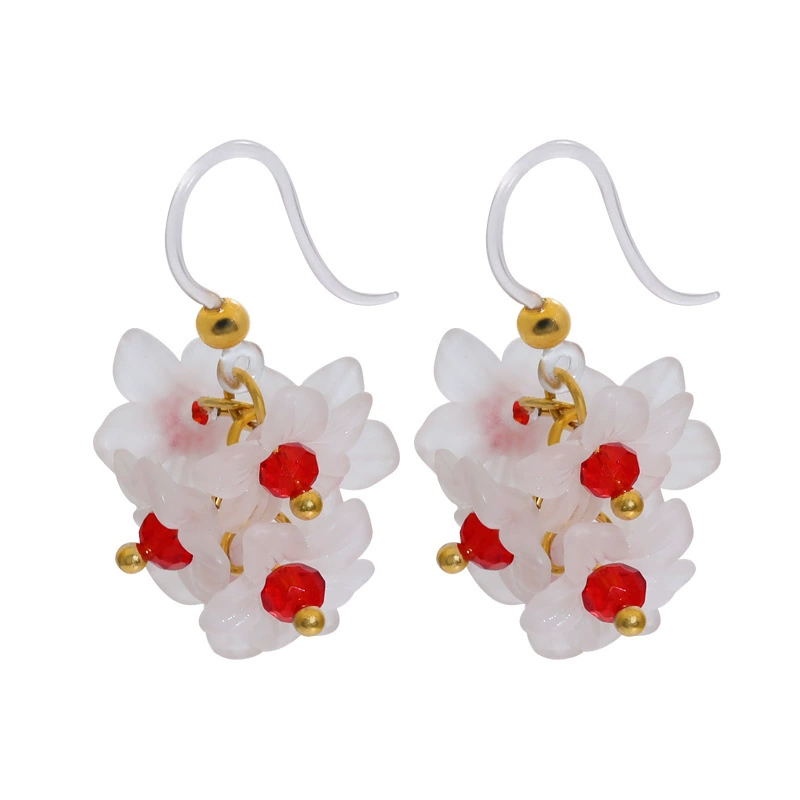 Sophisticated earrings flower-shaped, flowered