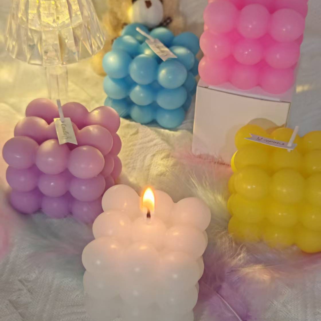 Cubo de cigarrillos de vela de regalo de mano en línea vela de boda con pequeños regalos de fragancia decoración creativa al por mayor