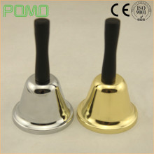 金属铃铛传唤铃金银色手摇铃木柄手摇铃铛酒吧呼叫铃唤人铃65mm