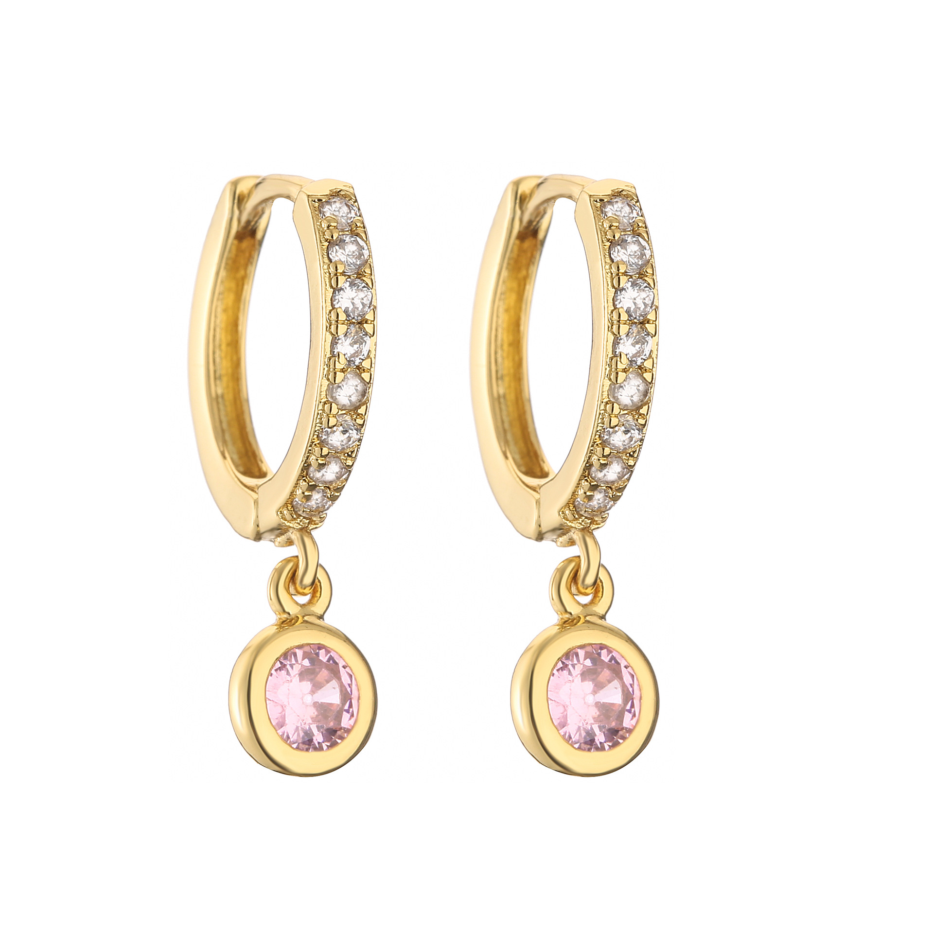 Geometric Pattern Women'S Gender Plating, Inlay Design 1 Pair Elegant Modern Style Geometric Copper Plating Inlay Zircon Drop Earrings