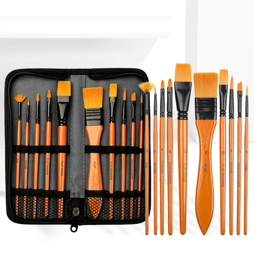 Factory direct supply oil paint brush set 10 nylon gouache brushes student hand-painted art brush row oil paint brush