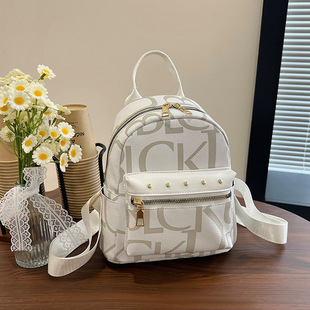 Vintage Fashion Trendy Letter Printing Exquisite Western Style Backpack 2025 Popular All-match Class Commuter Backpack for Women