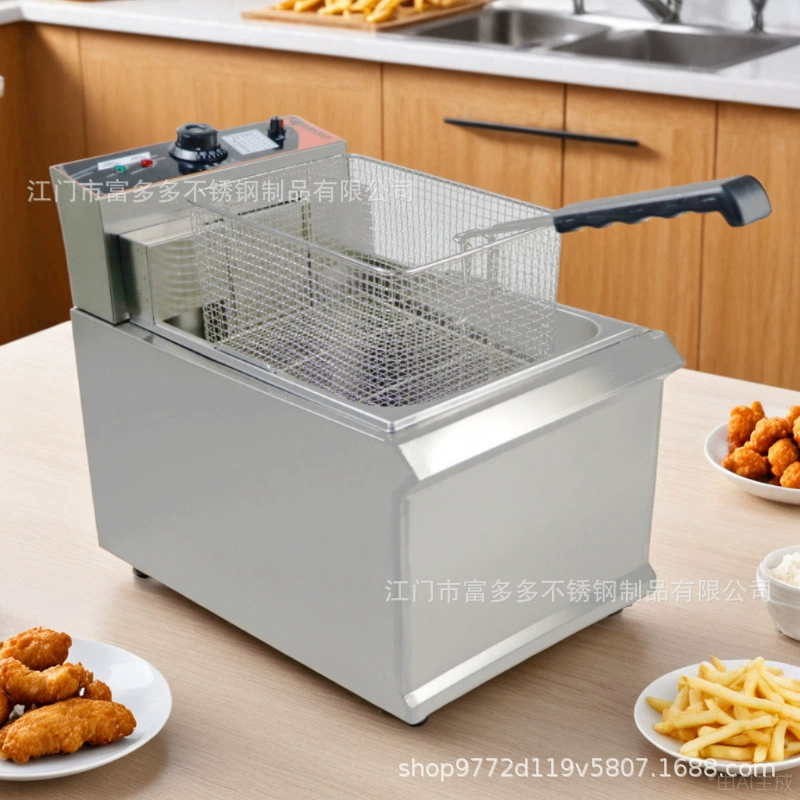 Коммерческая 903 одноцилиндровая односитовая электрическая фритюрница для картофеля фри электрическая фритюрница 17 л большой емкости утолщенная нержавеющая сталь оптовая продажа с завода