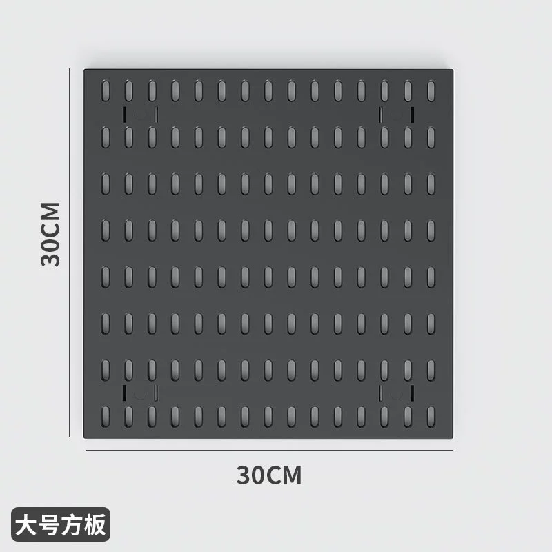Perforated pegboard kitchen wall panel, modular thickened panels with accessories, white/black