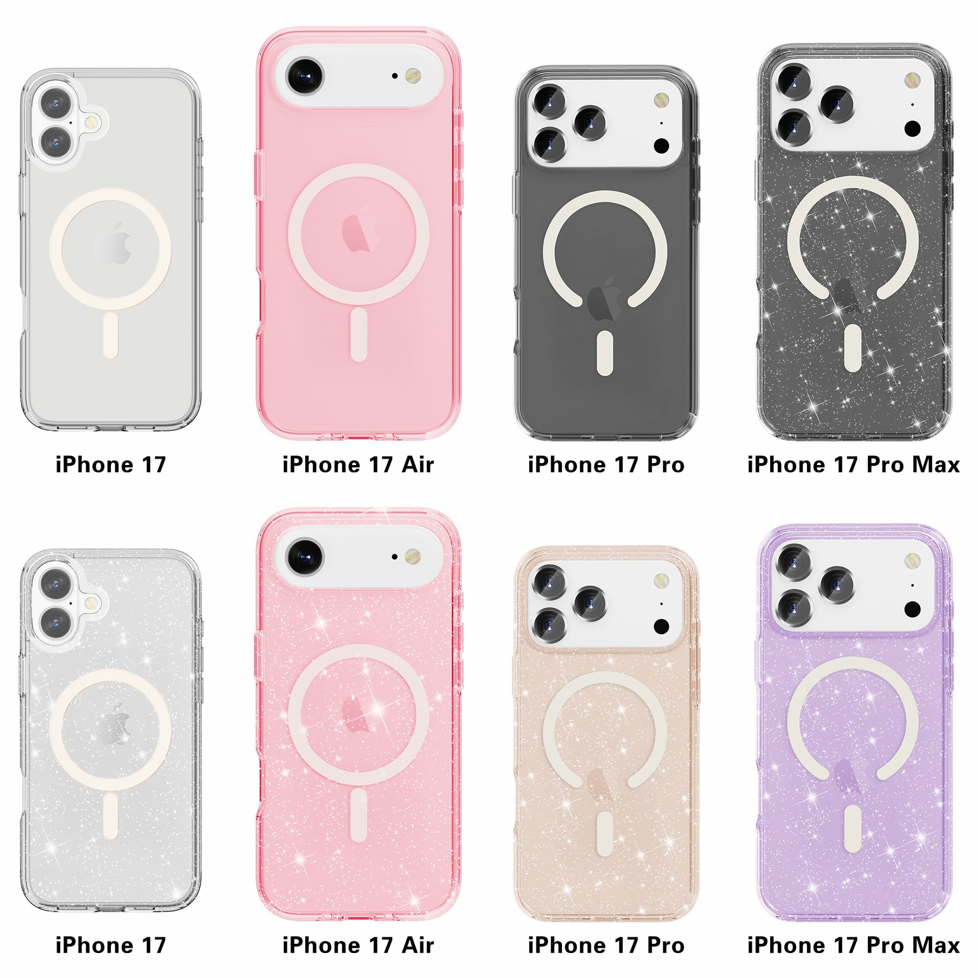 iPhone17ProMax终结者闪粉磁吸手机壳适用于苹果17透明MagSafe壳