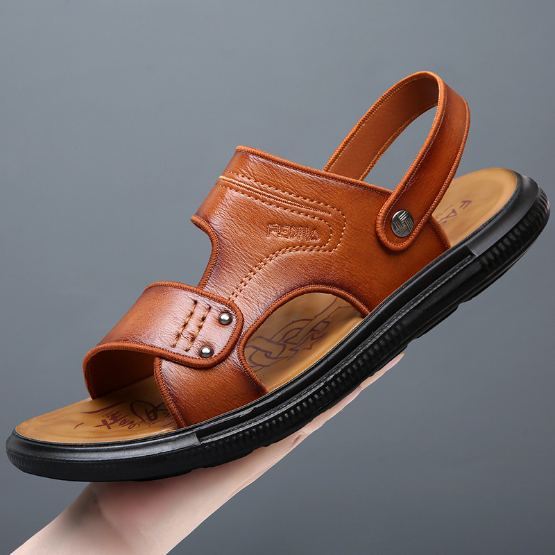 New 2026 Summer Sandals for Men, Soft-Soled, Comfortable, Massage-Friendly, Casual Beach Shoes, Dual-Use Slippers for Middle-Aged Outdoor Wear, Wholesale