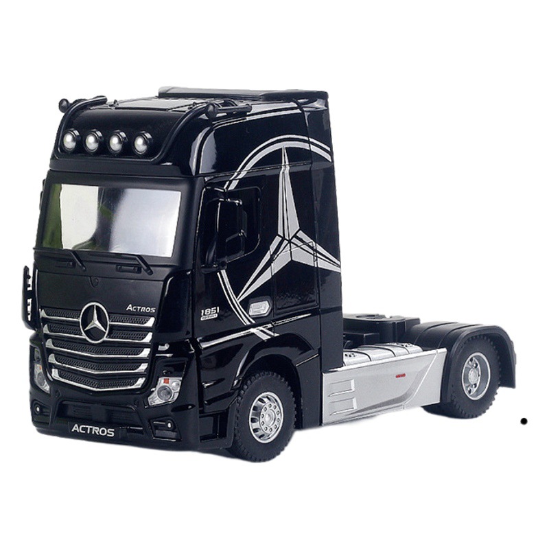 Camión Hengten a escala 1:24, modelo frontal con sonido y luz, acción de retroceso, apertura de 2 puertas, juguete para niños, venta al por mayor