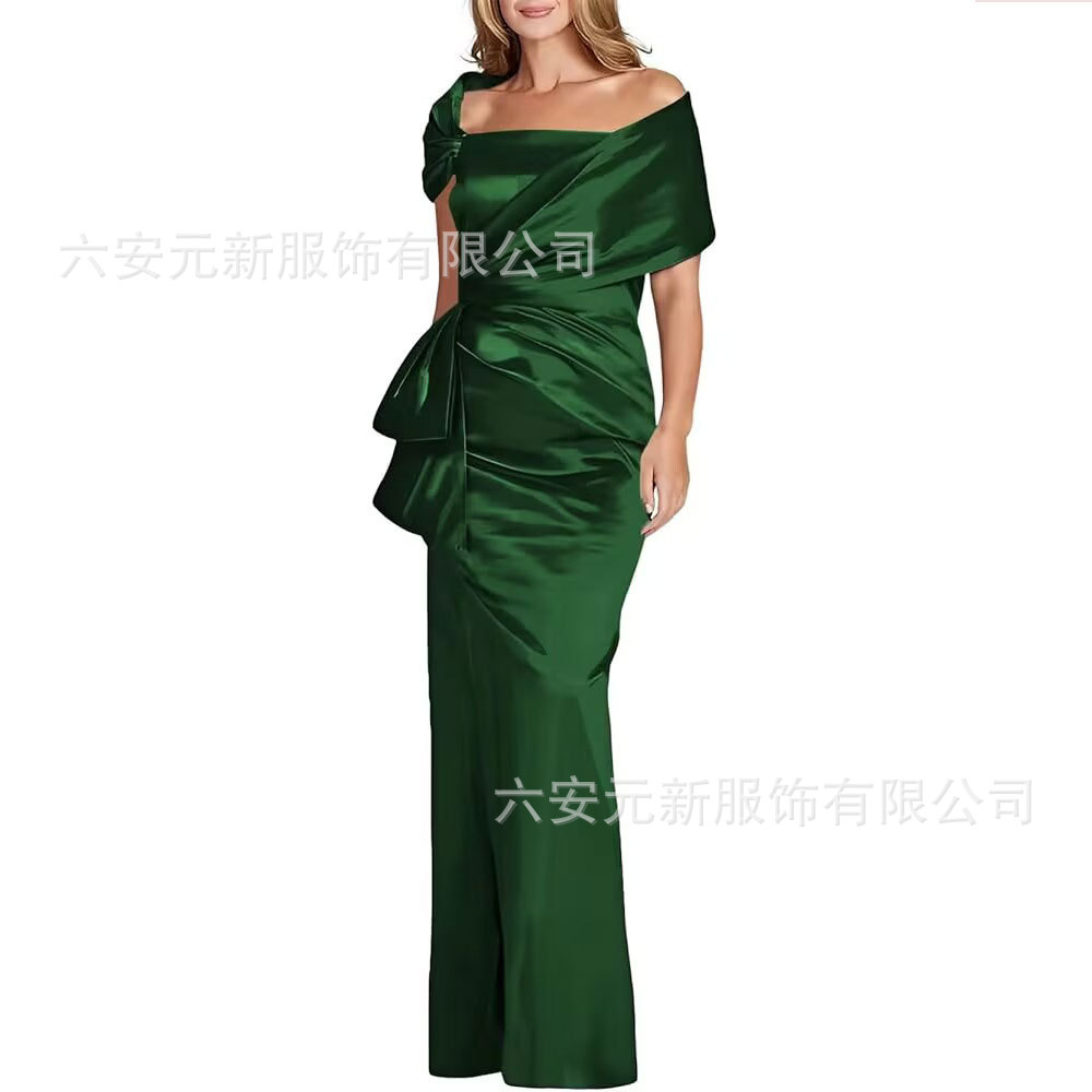 Comercio exterior de Europa y los Estados Unidos Amazon AliExpress nuevo vestido de baile de satén de cola de pez azul tibetano vestido de boda de madres