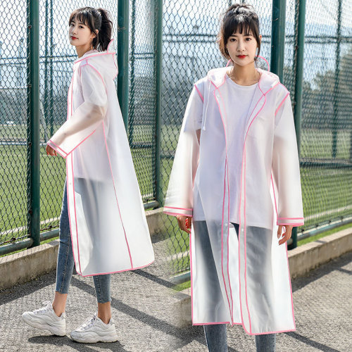 Single-person travel stylish raincoat poncho outdoor EVA adult raincoat factory long transparent raincoat custom