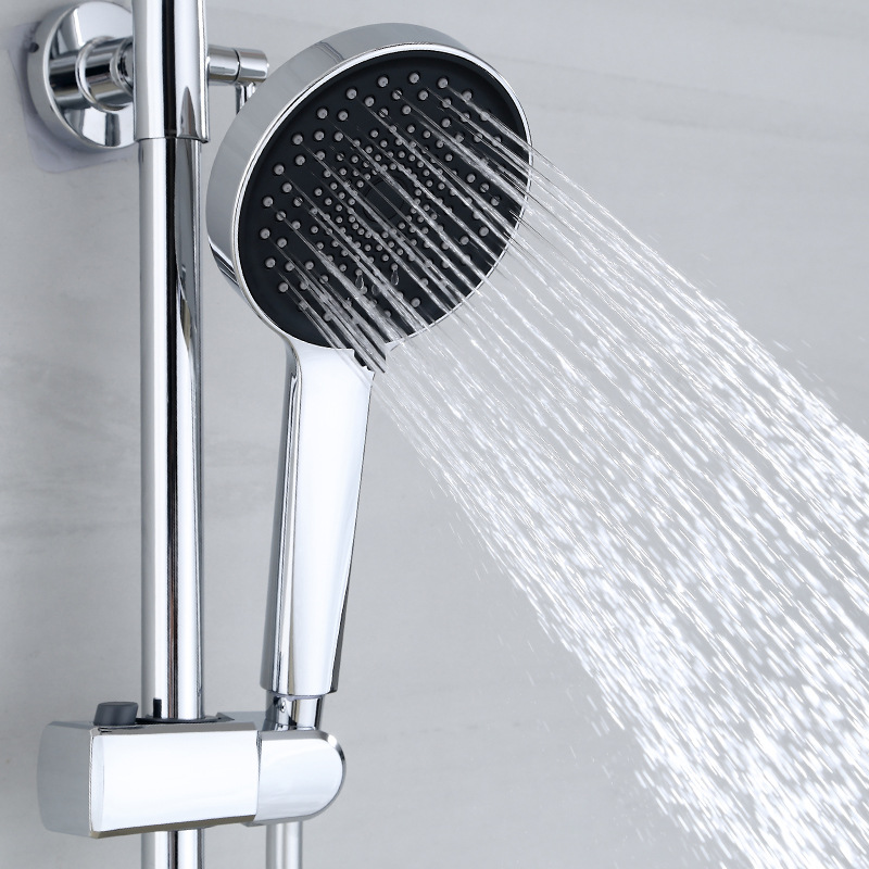 Juego de ducha de latón galvanizado de cuatro velocidades tallado transfronterizo Gypsophila redonda pistola rociadora oculta el grifo