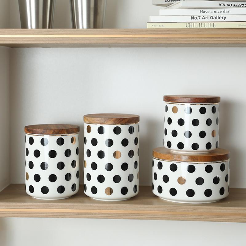 Tarro sellado de estilo INS minimalista moderno con tapa, tarro de almacenamiento de cerámica, caja de almacenamiento para café, flores, té, dulces y pieza decorativa.