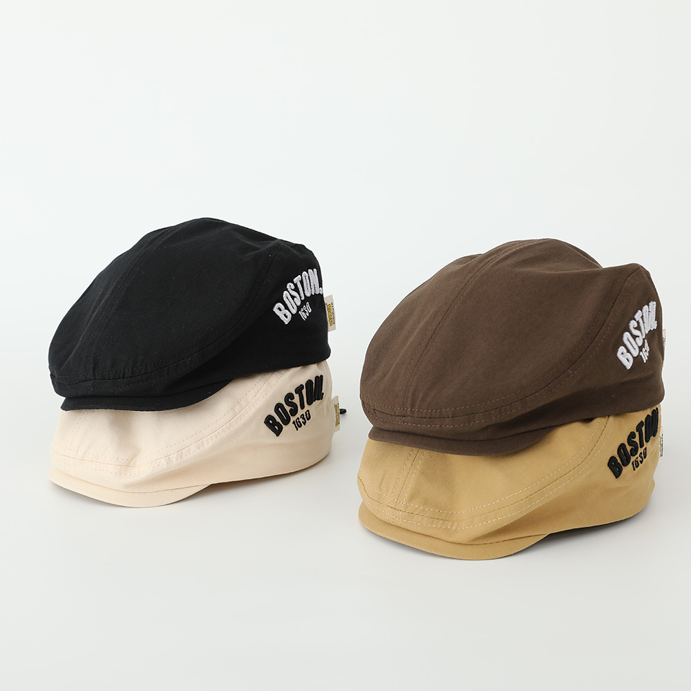 Boston sombrero de protección solar para niños, primavera y otoño, chico guapo, boina de calles, gorra pintora de niñas