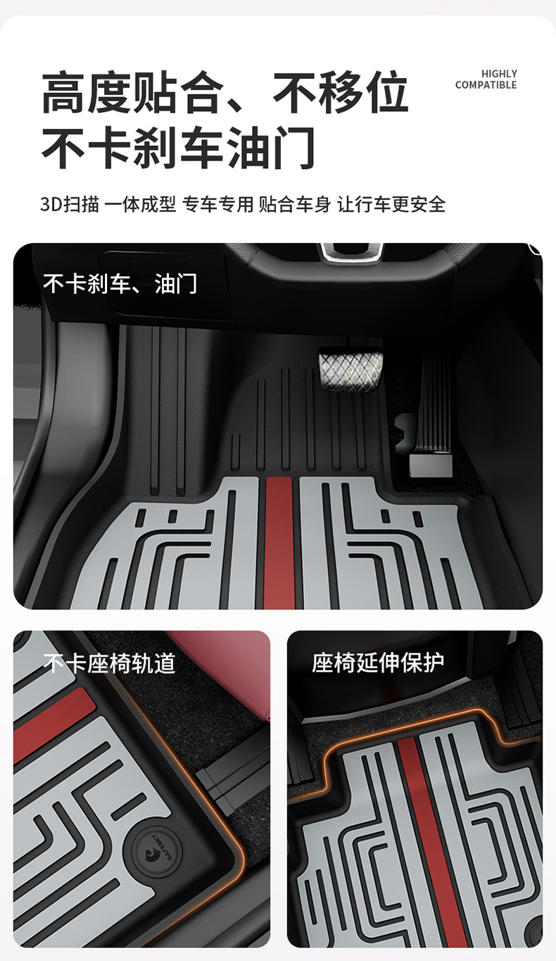 Suitable for Hongqi H6, HS3, HS5, HS6, PHEV, E-QM5, special colorful TPE car floor mats and trunk mat