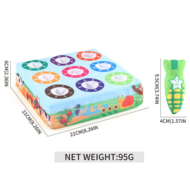 Educación temprana infantil simulación divertida caja de rabanes puzzle animales verduras cognición emparejamiento peludo caja de pescado juguete