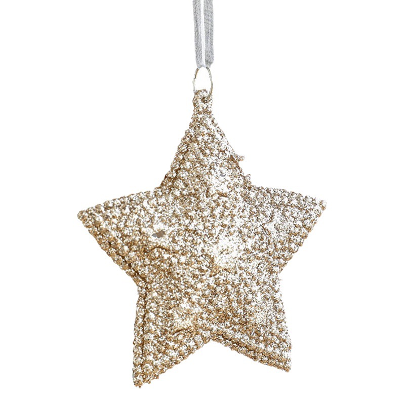 Amazon nuevo suministro de decoraciones navideñas copo de nieve blanco tridimensional estrella de cinco puntas árbol colgante nieve paisaje diseño