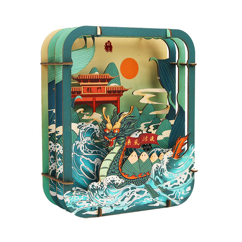 Genuine Chinese Style Puzzle DIY Colorful 3D Paper Model Stacking Puzzle for Children, Intelligence Development Stacking Gift, Decorative Piece