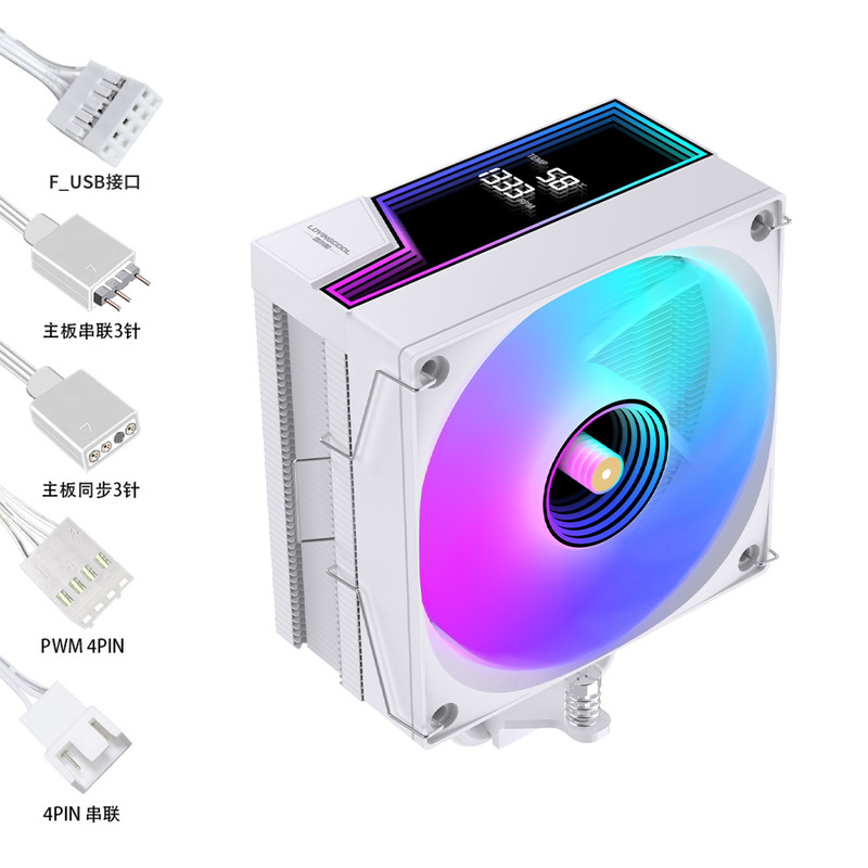 LOVINGCOOL 6 銅管デジタルディスプレイ CPU ラジエーター ARGB ヒートパイプ冷却 AMD シャースリアルタイム速度空冷|undefined
