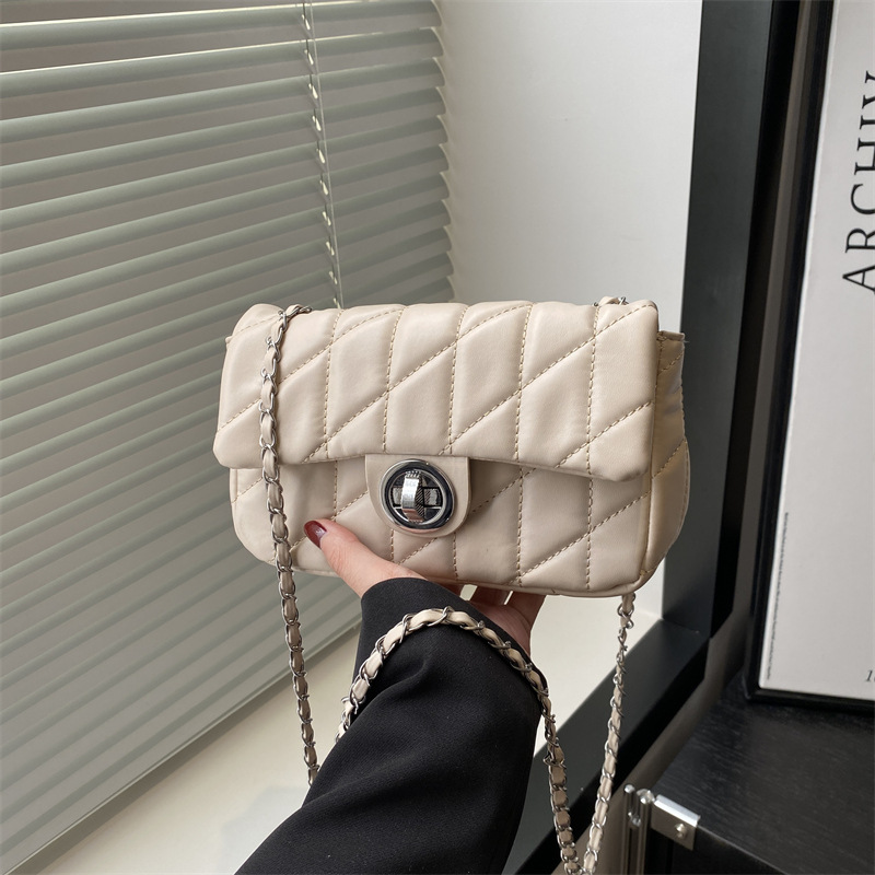 2025 Bolsos pequeños populares de este año, nuevos bolsos de mensajero de cadena, primavera de moda, nuevos bolsos cuadrados pequeños de un solo hombro, marea