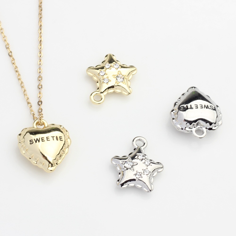 50g Weight Pendant Jewelry Making Type Rhinestones Inlay Material DIY Jewelry Accessories Classification 10 PCS/Package Quantity Alloy Material Star, Heart Shape Pattern Plating, Inlay Design Simple Style Style 10 PCS/Package Alloy Rhinestones Star Heart Shape Pendant 2