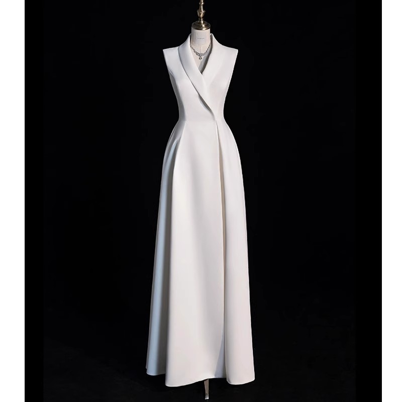 White Small Evening Dress, Accessible Luxury, Niche and High-End, 2025 New Style, Can Be Worn as an Engagement Dress for Women