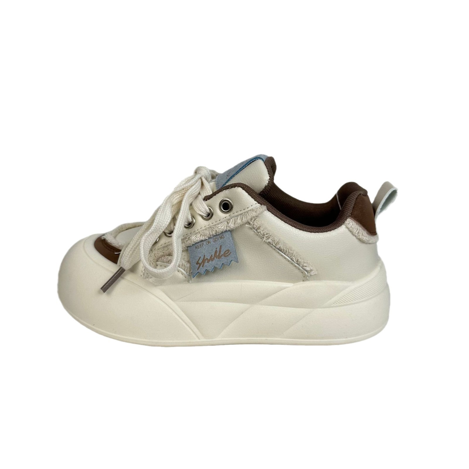 Yuanbo2025 primavera de zapatos de skate de altura de suela gruesa para estudiantes de estilo coreano, zapatos blancos de nicho, zapatos de moda