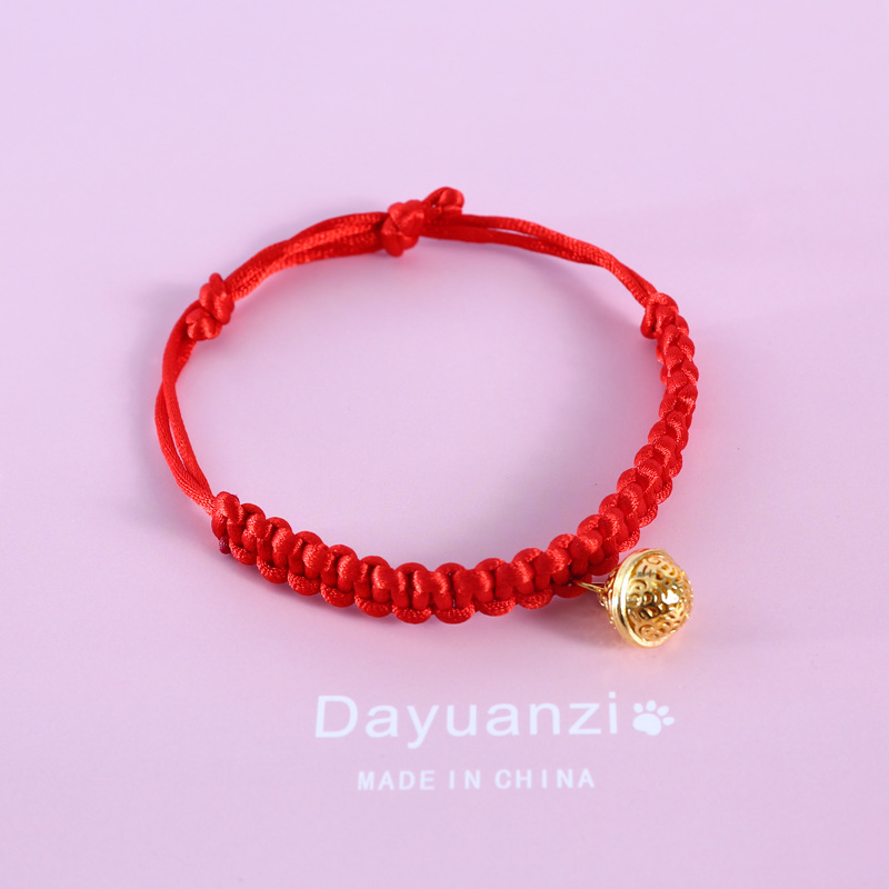 Pet red cordón tejido collar ajustable gato perro conejo chino Fengfu Spring Festival Zongzi collar