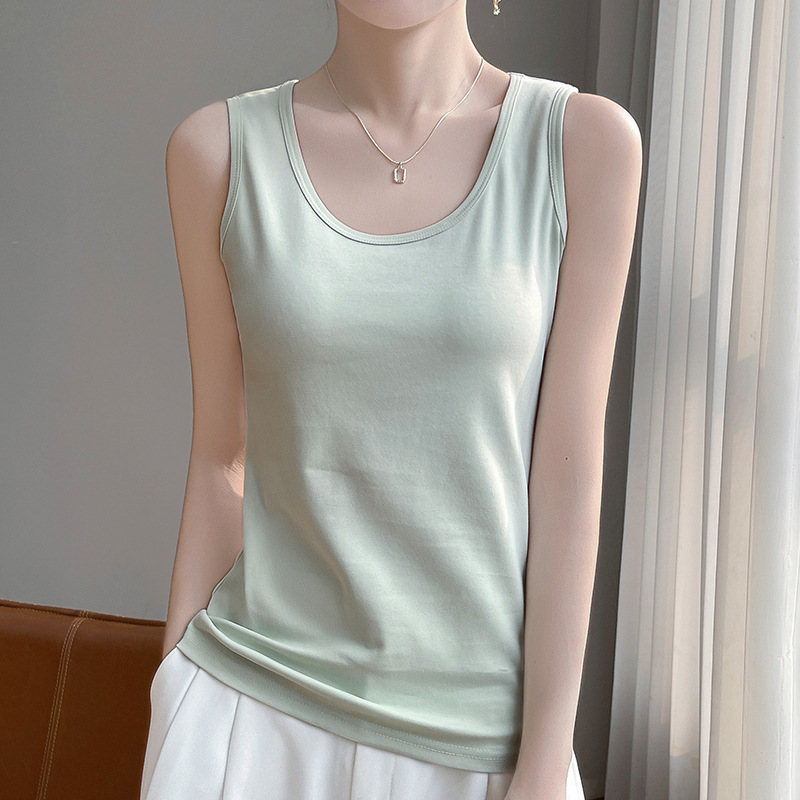 2026 Summer New Style All-Cotton Mercerized Cotton Camisole Vest for Women, Suitable for Wearing under a Blazer or as a Sleeveless T-Shirt Top 2026 Summer New Style All-Cotton Mercerized Cotton Camisole Vest for Women, Suitable for Wearing under a Blazer or as a Sleeveless T-Shirt Top