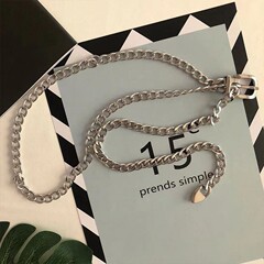 Ins風金属腰チェーンアクセサリー女性夏のスカートジーンズ装飾細いチェーンネット赤チェーンベルト