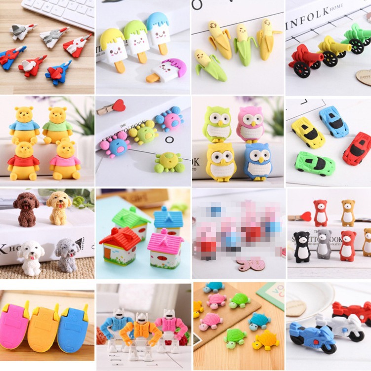 Cartoon animal eraser, student prize gift eraser, school supplies, children's creative stationery