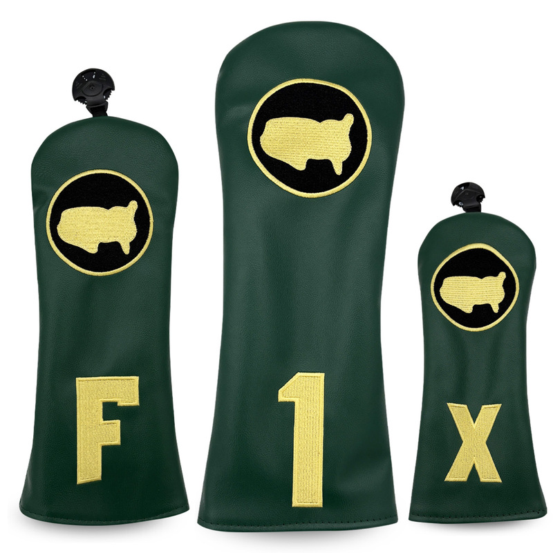 Retro Airship Golf Club Cover 1/F/X Dark Green Embroidery Wear-Resistant Pu High-Value Sports Gear Retro Airship Golf Club Cover 1/F/X Dark Green Embroidery Wear-Resistant Pu High-Value Sports Gear