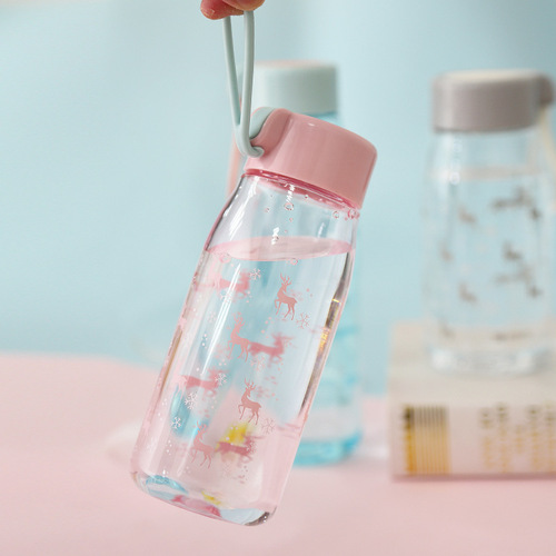 Revitalizing Enjoyable Portable Straw Sports Water Bottle with Handle Convenient Plastic Cup for Female Students Office Drinking Cup Direct Drinking Cup