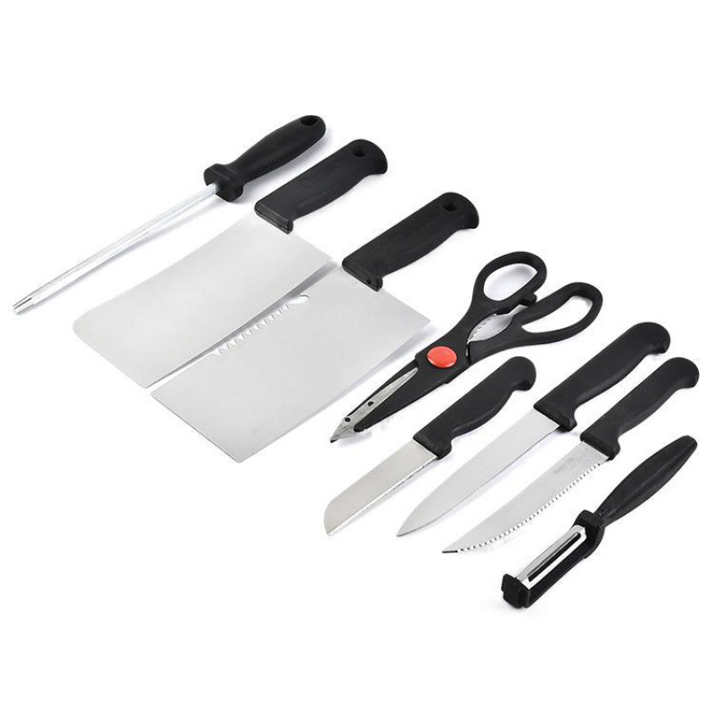 Cuchillos de regalo Juego de ocho piezas Cocina para el hogar Cuchillo de cocina de acero inoxidable Tijeras Varilla de afilado Juego de combinación de funciones Cuchillos