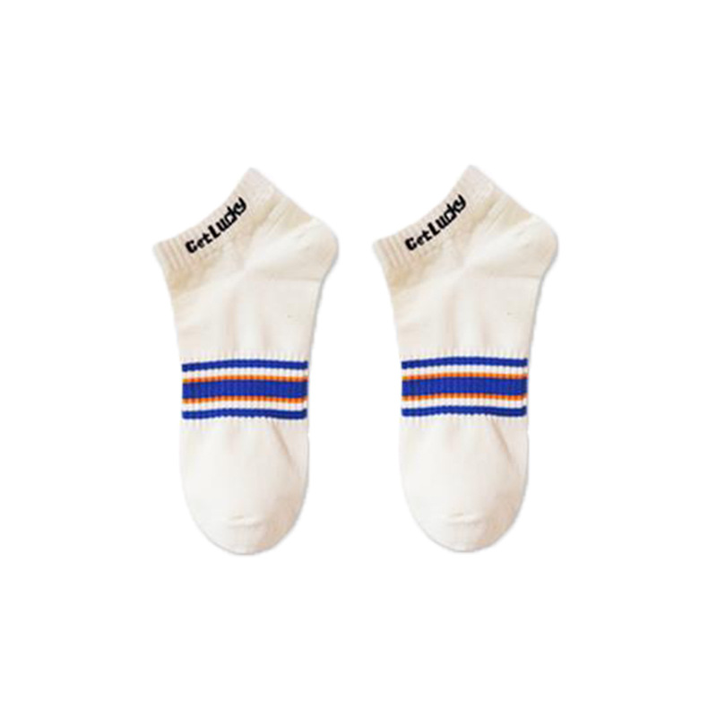 보트 양말 흰색 양말 파란색 줄무늬