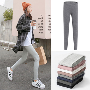 H011 Spring and Autumn New Gray Cotton Leggings Women's Summer Outerwear Thin Nine-Point Autumn Pants Winter Plus Velvet Thickening