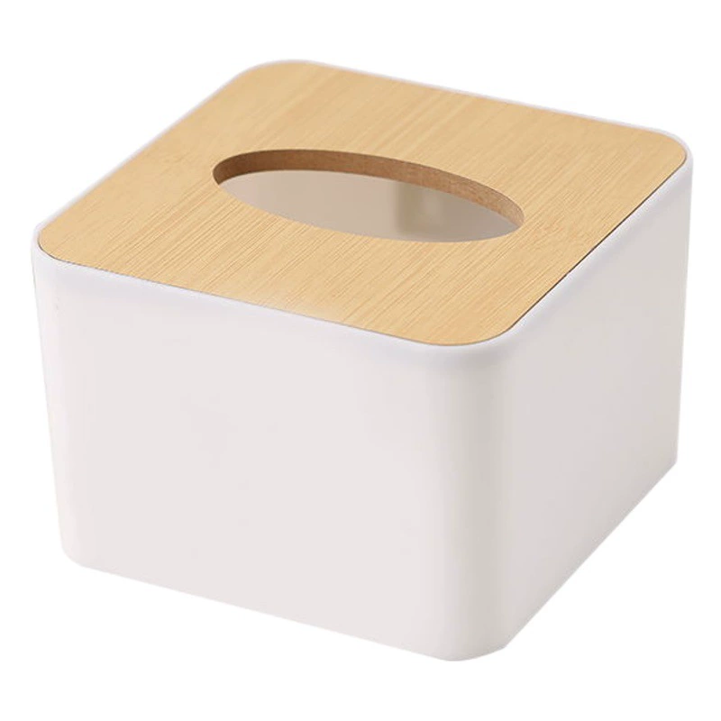Акриловая коробка ткани логотип предприятие офис ткани коробка утолщенные деревянной крышкой Бамбук ткани коробка