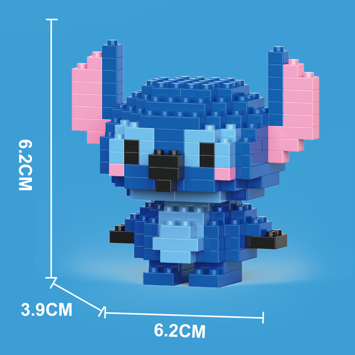 Compatible con LEGO gigante Panda flor azul lindo muñeca de dibujos animados montado bloques construcción juguete para niños puesto caja ciega al por mayor