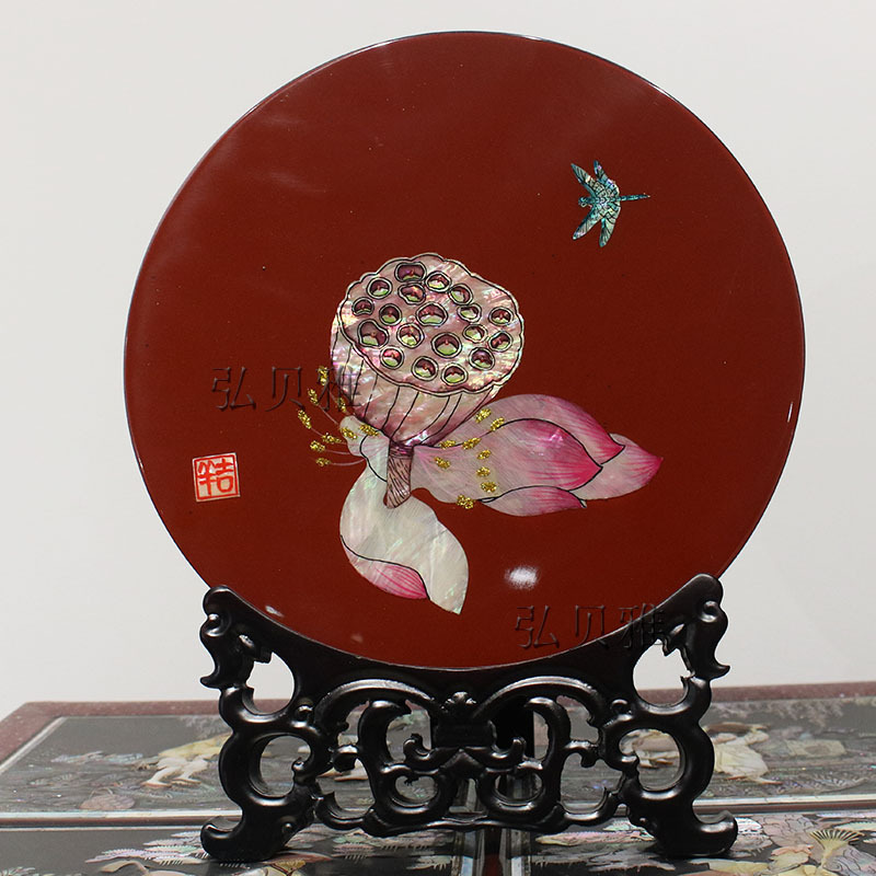 非遗螺钿摆盘赏盘工艺品